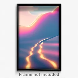 Pixel Art Poster - Wavy Dreamscape (8 Bit Psychedelic Trippy Video Game Print)