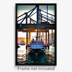 Pixel Art Poster - International Port (8 Bit Psychedelic Video Game Print)