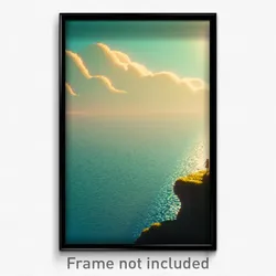 Pixel Art Poster - Imaginary Shore (8 Bit Psychedelic Trippy Video Game Print)