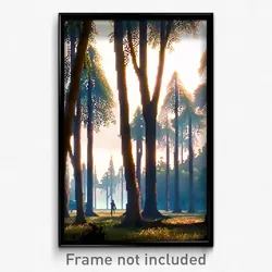 Pixel Art Poster - Perfect Trees (8 Bit Psychedelic Trippy Video Game Print)