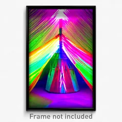 Pixel Art Poster - Multicolored Wigwam (8 Bit Psychedelic Video Game Print)