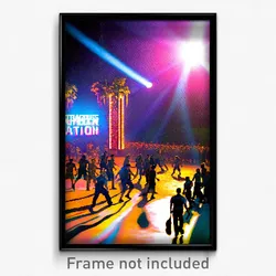 Pixel Art Poster - Outrageous Nation (8 Bit Psychedelic Trippy Video Game Print)