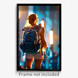 Pixel Art Poster - Graceful Backpack (8 Bit Psychedelic Trippy Video Game Print)