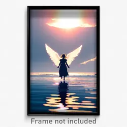 Pixel Art Poster - Angelic Shore (8 Bit Psychedelic Trippy Video Game Print)