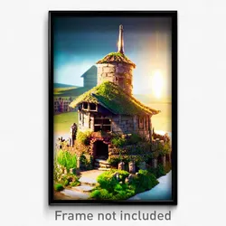 Pixel Art Poster - Old Burrow (8 Bit Psychedelic Trippy Weird Video Game Print)