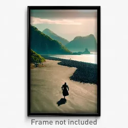 Pixel Art Poster - Haunting Peninsula (8 Bit Psychedelic Video Game Print)