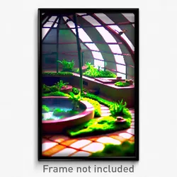 Pixel Art Poster - Conventional Terrarium (8 Bit Psychedelic Video Game Print)