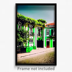 Pixel Art Poster - Green Lisbon (8 Bit Psychedelic Trippy Video Game Print)