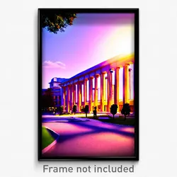 Pixel Art Poster - Fancy Campus (8 Bit Psychedelic Trippy Video Game Print)