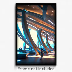 Pixel Art Poster - Admirable Futuristic Architecture (8 Bit Video Game Print)