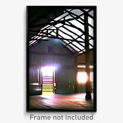 Pixel Art Poster - Cool Barn (8 Bit Psychedelic Trippy Weird Video Game Print)