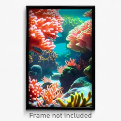 Pixel Art Poster - Mellow Coral Reef (8 Bit Psychedelic Trippy Video Game Print)
