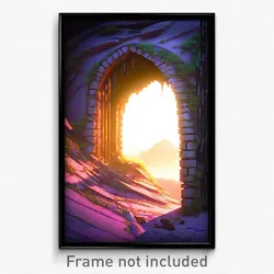 Pixel Art Poster - Uneven Portal (8 Bit Psychedelic Trippy Video Game Print)