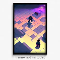 Pixel Art Poster - Puzzling Bedlam (8 Bit Psychedelic Trippy Video Game Print)