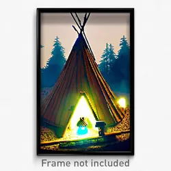 Pixel Art Poster - Wiry Tepee (8 Bit Psychedelic Trippy Weird Video Game Print)