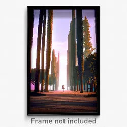 Pixel Art Poster - Narrow Trees (8 Bit Psychedelic Trippy Video Game Print)