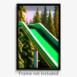 Pixel Art Poster - Evergreen Slide (8 Bit Psychedelic Trippy Video Game Print)