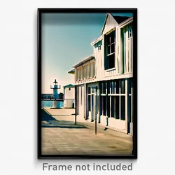 Pixel Art Poster - White Wharf (8 Bit Psychedelic Trippy Weird Video Game Print)