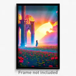 Pixel Art Poster - Pleasant Dreamscape (8 Bit Psychedelic Video Game Print)