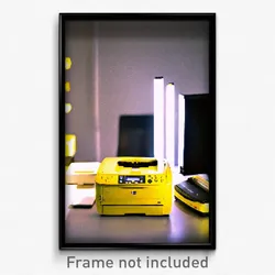 Pixel Art Poster - Yellow Printer (8 Bit Psychedelic Trippy Video Game Print)