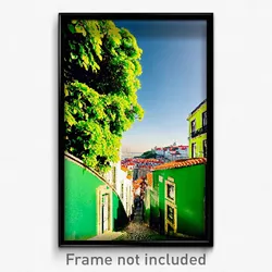 Pixel Art Poster - Green Lisbon (8 Bit Psychedelic Trippy Video Game Print)