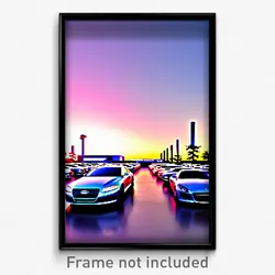 Pixel Art Poster - Worldly Car Dealership (8 Bit Psychedelic Video Game Print)