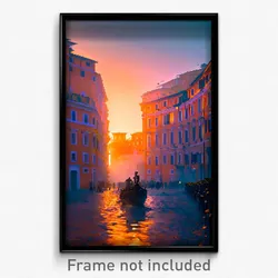 Pixel Art Poster - Orange Rome (8 Bit Psychedelic Trippy Weird Video Game Print)
