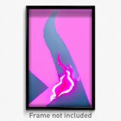 Pixel Art Poster - Pink Flame (8 Bit Psychedelic Trippy Weird Video Game Print)