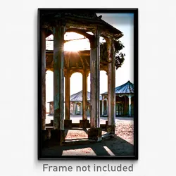 Pixel Art Poster - Aged Pavillion (8 Bit Psychedelic Trippy Video Game Print)