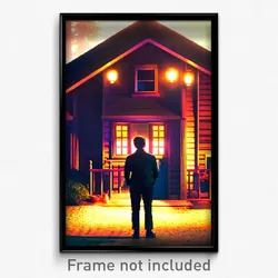 Pixel Art Poster - Warm House (8 Bit Psychedelic Trippy Weird Video Game Print)