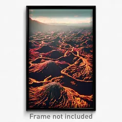 Pixel Art Poster - Perfect Lava Fields (8 Bit Psychedelic Video Game Print)