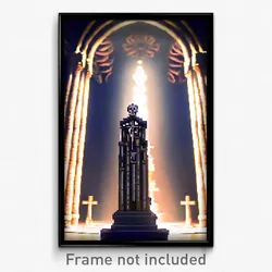 Pixel Art Poster - Tall Ossuary (8 Bit Psychedelic Trippy Video Game Print)