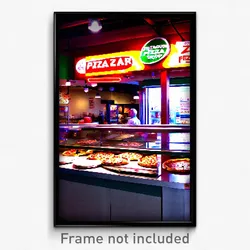 Pixel Art Poster - Outrageous Pizza Shop (8 Bit Psychedelic Video Game Print)