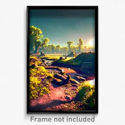Pixel Art Poster - Measly Bog (8 Bit Psychedelic Trippy Weird Video Game Print)