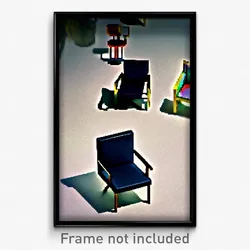 Pixel Art Poster - Stupendous Chair (8 Bit Psychedelic Trippy Video Game Print)