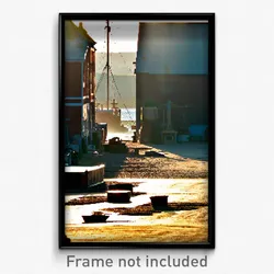 Pixel Art Poster - Rural Shipyard (8 Bit Psychedelic Trippy Video Game Print)