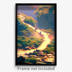 Pixel Art Poster - Accomplished Ravine (8 Bit Psychedelic Video Game Print)