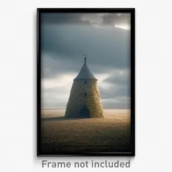 Pixel Art Poster - Gloomy Granary (8 Bit Psychedelic Trippy Video Game Print)