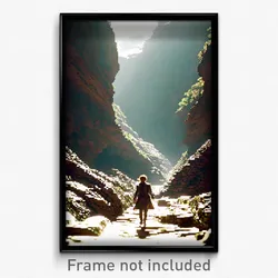 Pixel Art Poster - Agitated Gorge (8 Bit Psychedelic Trippy Video Game Print)