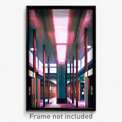 Pixel Art Poster - Spectacular Hospital (8 Bit Psychedelic Video Game Print)