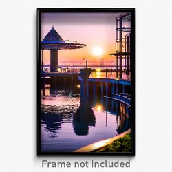 Pixel Art Poster - Circular Wharf (8 Bit Psychedelic Trippy Video Game Print)