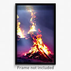 Pixel Art Poster - Mysterious Fire (8 Bit Psychedelic Trippy Video Game Print)