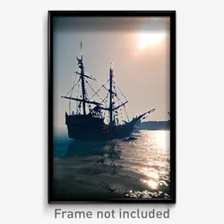 Pixel Art Poster - Familiar Shipwreck (8 Bit Psychedelic Video Game Print)