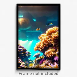 Pixel Art Poster - Captivating Reef (8 Bit Psychedelic Trippy Video Game Print)
