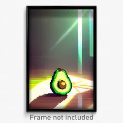 Pixel Art Poster - Fabulous Avocado (8 Bit Psychedelic Trippy Video Game Print)