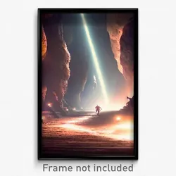 Pixel Art Poster - Wide Cavern (8 Bit Psychedelic Trippy Weird Video Game Print)