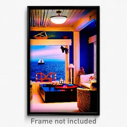 Pixel Art Poster - Nautical Home (8 Bit Psychedelic Trippy Video Game Print)