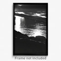 Pixel Art Poster - Black And White River (8 Bit Psychedelic Video Game Print)