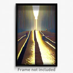 Pixel Art Poster - Graceful Causeway (8 Bit Psychedelic Trippy Video Game Print)