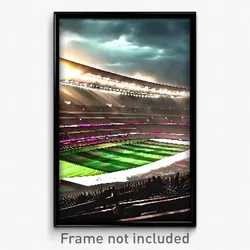 Pixel Art Poster - Thunderous Stadium (8 Bit Psychedelic Video Game Print)